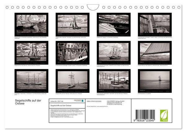 Produktbild: Segelschiffe auf der Ostsee (Wandkalender 2026 DIN A4 quer), CALVENDO Monatskalender