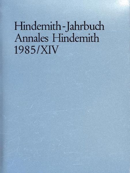 Produktbild: Hindemith-Jahrbuch
