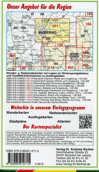 Produktbild: Magdeburg und Umgebung 1 : 50 000. Radwander-und Wanderkarte