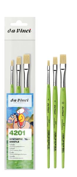 Produktbild: da Vinci Pinselset FIT SYNTHETIC BRISTLE, Borstpinsel, gr&uuml;n, 3er Set