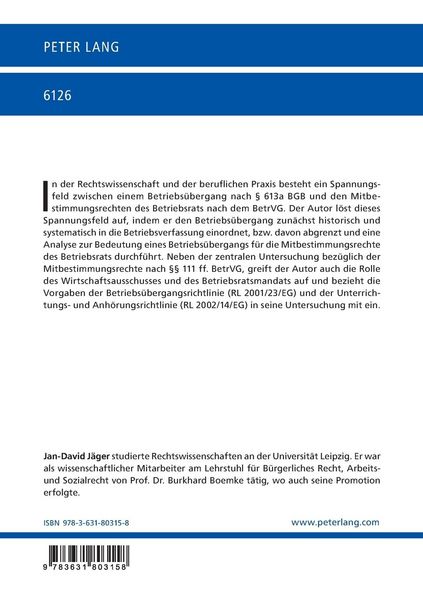 Produktbild: Mitbestimmungsrechte nach dem Betriebsverfassungsgesetz beim Betriebs&uuml;bergang