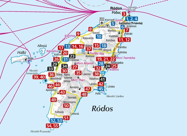 Produktbild: KOMPASS Wanderführer Rhodos, 55 Touren mit Extra-Tourenkarte