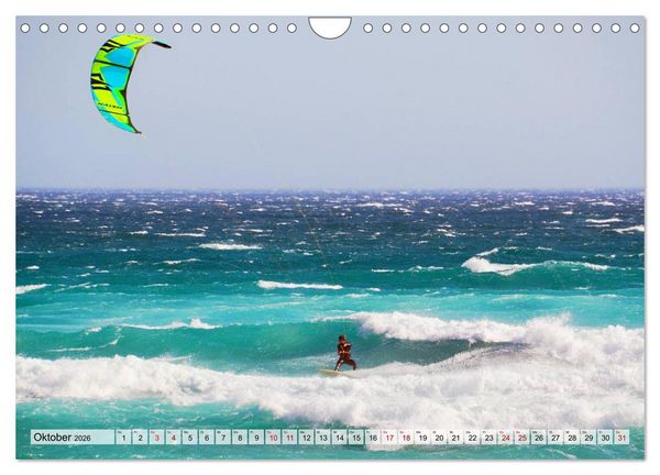 Produktbild: Kitesurfen - Action pur (Wandkalender 2026 DIN A4 quer), CALVENDO Monatskalender