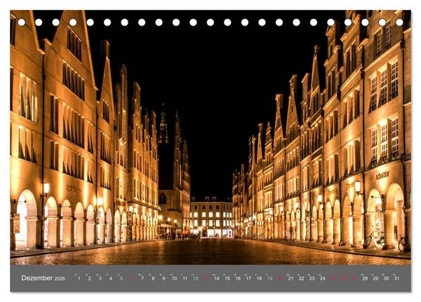 Produktbild: Leuchtendes M&uuml;nster 2026 - die Metropole Westfalens (Tischkalender 2026 DIN A5 quer), CALVENDO Monatskalender
