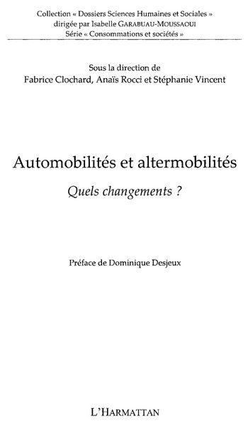 Produktbild: Automobilites et altermobilites - quels