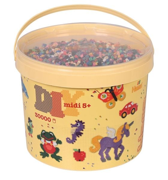 Produktbild: HAMA Eimer mit ca. 30000 Perlen im Volltonmix (22 Farben)