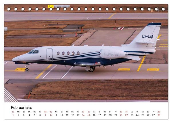 Produktbild: Die Welt der Privatjets (Tischkalender 2026 DIN A5 quer), CALVENDO Monatskalender
