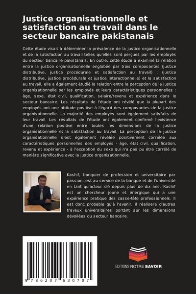 Produktbild: Justice organisationnelle et satisfaction au travail dans le secteur bancaire pakistanais