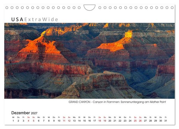 Produktbild: GRAND CANYON Panoramabilder (Wandkalender 2027 DIN A4 quer), CALVENDO Monatskalender