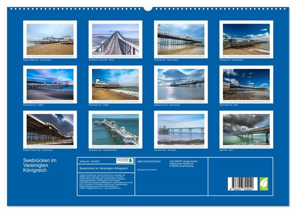 Produktbild: Seebr&uuml;cken im Vereinigten K&ouml;nigreich (hochwertiger Premium Wandkalender 2026 DIN A2 quer), Kunstdruck in Hochglanz