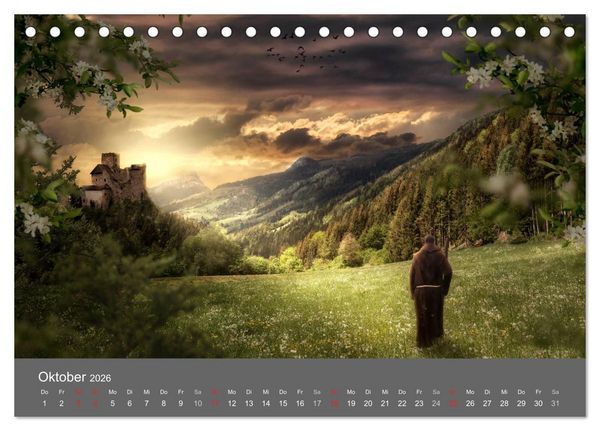 Produktbild: Zwielicht - Fantasylandschaften (Tischkalender 2026 DIN A5 quer), CALVENDO Monatskalender