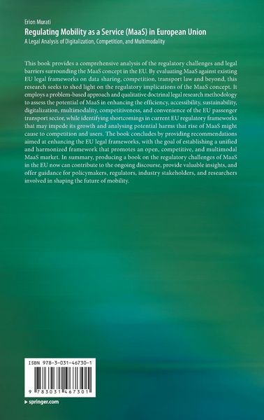 Produktbild: Regulating Mobility as a Service (MaaS) in European Union