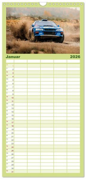 Produktbild: Familienplaner 2026 - Rallye Faszination 2026 mit 5 Spalten (Wandkalender, 21 x 45 cm) CALVENDO