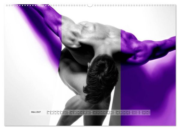 Produktbild: Naked men behind the colors &ndash; &Auml;sthetische Aktfotografien (hochwertiger Premium Wandkalender 2027 DIN A2 quer), Kunstdruck in Hochglanz