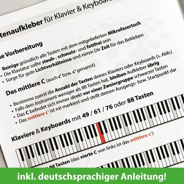 Produktbild: ARTIST AHEAD Noten Aufkleber f&uuml;r Klavier & Keyboard