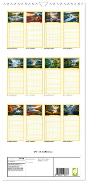 Produktbild: Familienplaner 2026 - Der Ruf des Nordens mit 5 Spalten (Wandkalender, 21 x 45 cm) CALVENDO