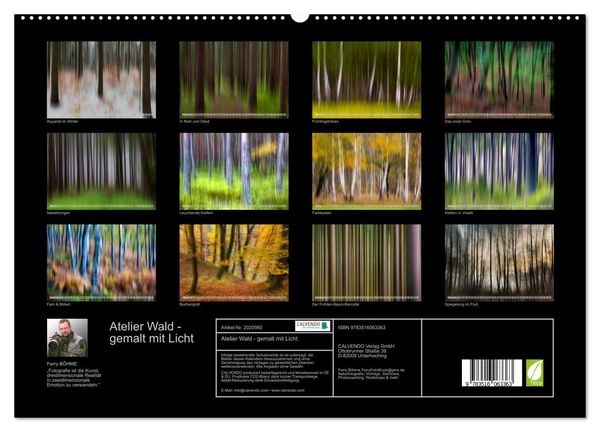 Produktbild: Atelier Wald - gemalt mit Licht (hochwertiger Premium Wandkalender 2026 DIN A2 quer), Kunstdruck in Hochglanz