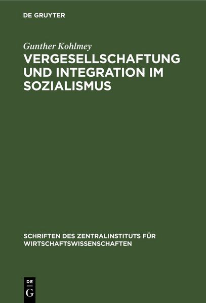 Produktbild: Vergesellschaftung und Integration im Sozialismus