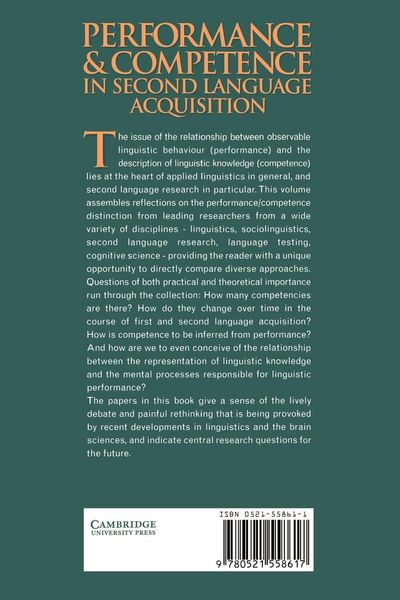 Produktbild: Performance and Competence in Second Language Acquisition