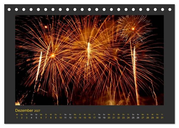 Produktbild: Feuerwerk - Explosives am Himmel (Tischkalender 2027 DIN A5 quer), CALVENDO Monatskalender