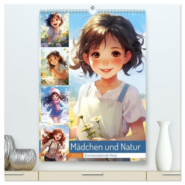 Mädchen und Natur. Eine bezaubernde Reise (hochwertiger Premium Wandkalender 2026 DIN A2 hoch), Kunstdruck in Hochglanz