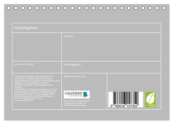 Produktbild: K&uuml;hlungsborn (Tischkalender 2026 DIN A5 quer), CALVENDO Monatskalender