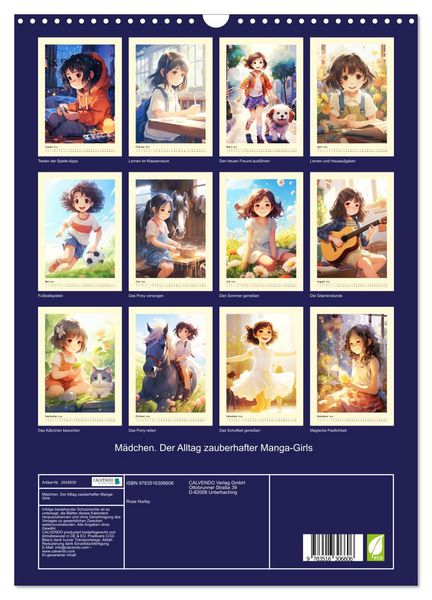 Produktbild: M&auml;dchen. Der Alltag zauberhafter Manga-Girls (Wandkalender 2026 DIN A3 hoch), CALVENDO Monatskalender
