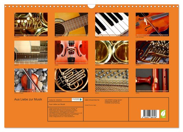 Produktbild: Aus Liebe zur Musik (Wandkalender 2026 DIN A3 quer), CALVENDO Monatskalender