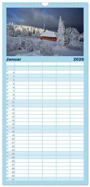 Produktbild: Familienplaner 2026 - Faszination Schwarzwald mit 5 Spalten (Wandkalender, 21 x 45 cm) CALVENDO