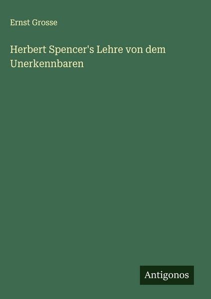 Produktbild: Herbert Spencer's Lehre von dem Unerkennbaren