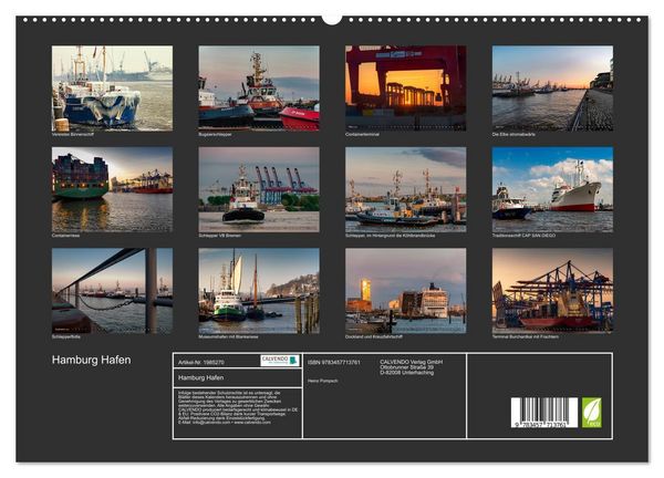 Produktbild: Hamburg Hafen (hochwertiger Premium Wandkalender 2026 DIN A2 quer), Kunstdruck in Hochglanz