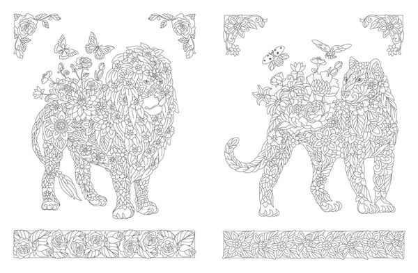 Produktbild: Inspiration Florale Tiere – 50 blumige Motive zum Ausmalen und Träumen