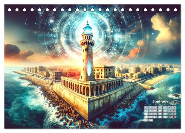 Produktbild: Weltwunder: Antike und neue: Visualisiert durch Moderne KI-Kunst (Tischkalender 2026 DIN A5 quer), CALVENDO Monatskalender