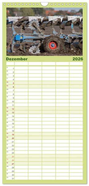Produktbild: Familienplaner 2026 - Landwirtschaft - Maschinen im Einsatz mit 5 Spalten (Wandkalender, 21 x 45 cm) CALVENDO