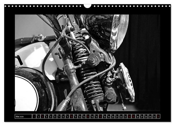 Produktbild: Harley Davidson WLA 750 in Schwarzweiss (Wandkalender 2026 DIN A3 quer), CALVENDO Monatskalender