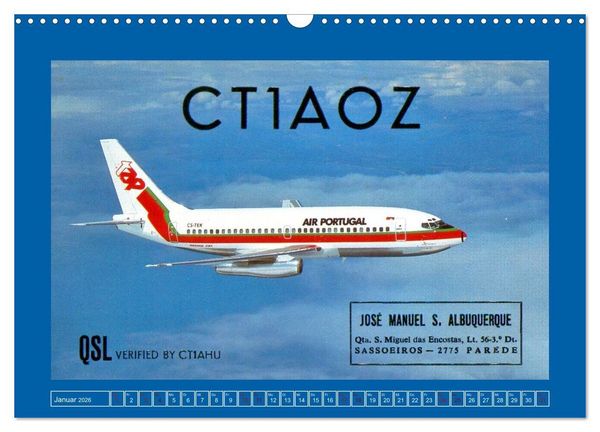 Produktbild: &Uuml;ber den Wolken - Flugzeuge des 20. Jahrhunderts auf Amateurfunkkarten (Wandkalender 2026 DIN A3 quer), CALVENDO Monatskalender
