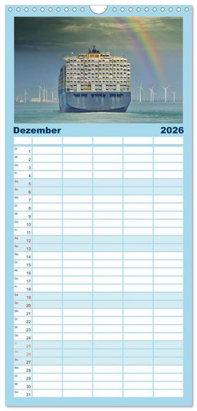 Produktbild: Familienplaner 2026 - Zeeland - Wasser, Sand und Meer mit 5 Spalten (Wandkalender, 21 x 45 cm) CALVENDO