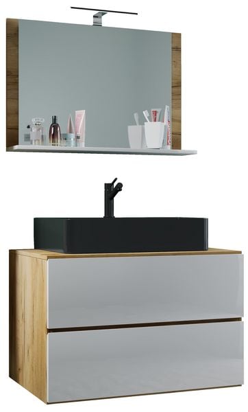 Produktbild: 3-tlg Waschtisch Badm&ouml;bel Lendas 80 cm M Schublade