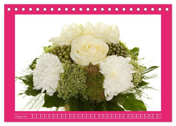 Produktbild: F&uuml;r jeden Monat ein Dankesch&ouml;n an Dich! - 12 Blumenstr&auml;u&szlig;e (Tischkalender 2026 DIN A5 quer), CALVENDO Monatskalender