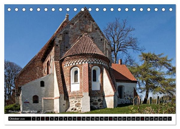 Produktbild: Dorfkirchen auf R&uuml;gen (Tischkalender 2026 DIN A5 quer), CALVENDO Monatskalender