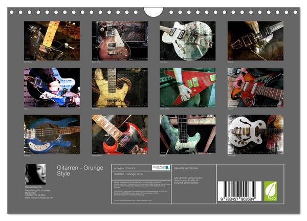 Produktbild: Gitarren - Grunge Style (Wandkalender 2026 DIN A4 quer), CALVENDO Monatskalender