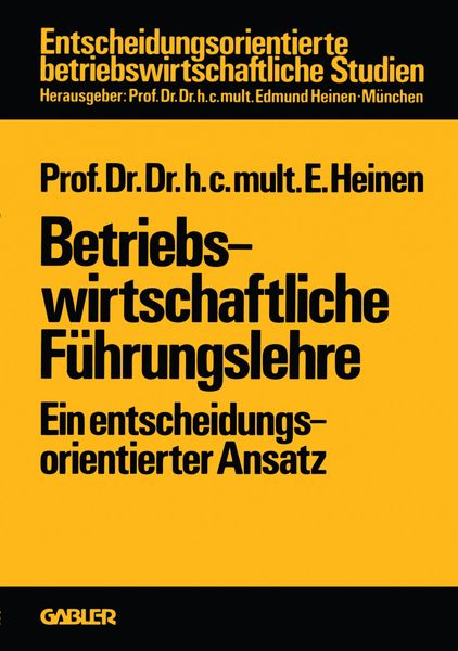 Produktbild: Betriebswirtschaftliche F&uuml;hrungslehre