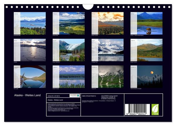 Produktbild: Alaska - Weites Land (Wandkalender 2026 DIN A4 quer), CALVENDO Monatskalender