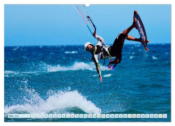 Produktbild: Kitesurfen - &uuml;ber den Wellen (hochwertiger Premium Wandkalender 2026 DIN A2 quer), Kunstdruck in Hochglanz