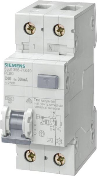 Siemens 5SU1356-7KK10 FI-Schutzschalter/Leitungsschutzschalter 2polig 10A 0.03A 230V