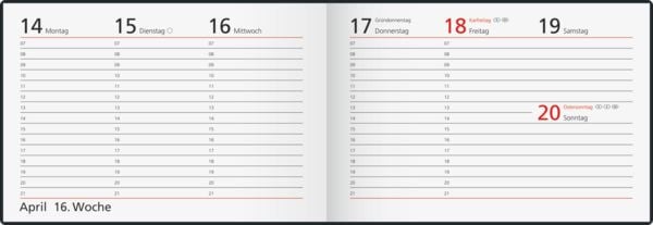 Produktbild: rido/id&eacute; 7017515027 Taschenkalender Mod. Septimus 2027 "Feather" A6 quer, Textil