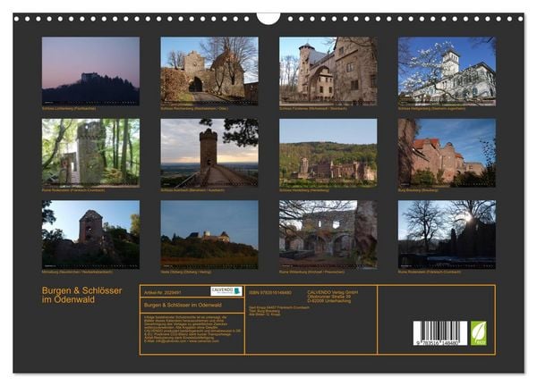 Produktbild: Burgen & Schl&ouml;sser im Odenwald (Wandkalender 2026 DIN A3 quer), CALVENDO Monatskalender