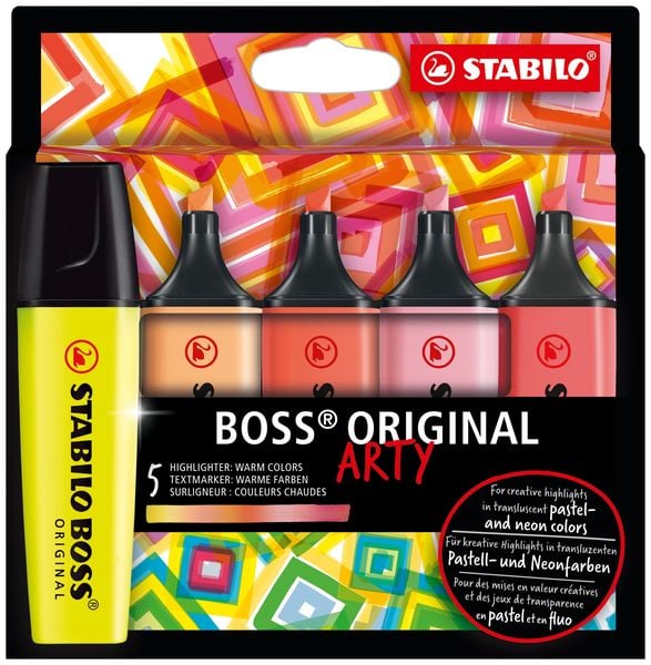 STABILO Marker BOSS ORIGINAL warme Farben ARTY 5er Set