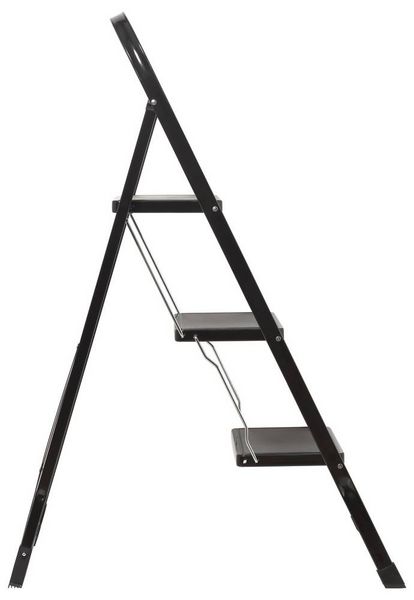 Produktbild: TOOLCRAFT TO-10398471 Stahl Klapptritt klappbar, Montage ohne Werkzeug Arbeitsh&ouml;he (max.): 2.7 m Schwarz EN 14183