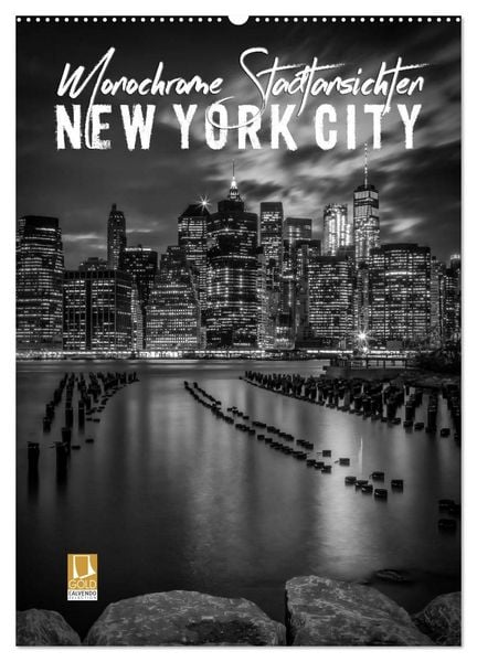 Produktbild: NEW YORK CITY Monochrome Stadtansichten (Wandkalender 2026 DIN A2 hoch), CALVENDO Monatskalender